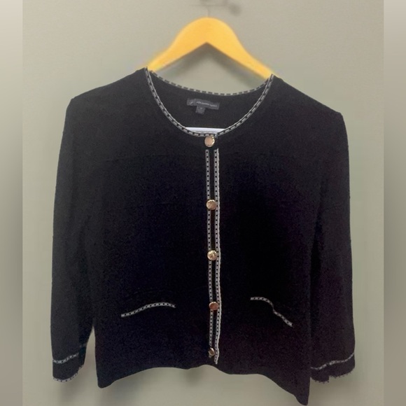 Adrianna Papell Black Cardigan with Gold Details - Picture 3 of 8